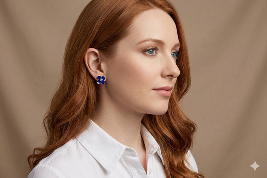 Pendientes SWEET FLOWER pequeños en azul y plateado