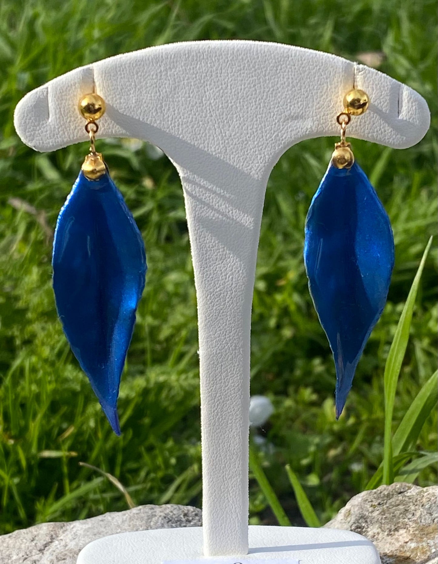 Hoja larga azul metalizado