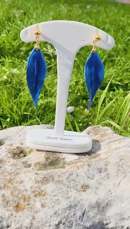 Hoja larga azul metalizado