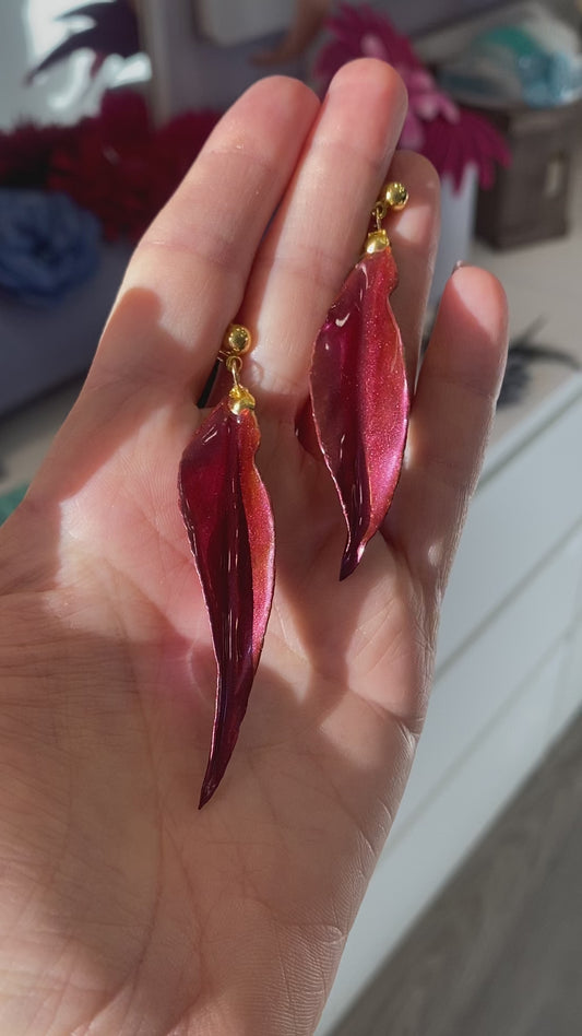 Hoja larga rosada metalizada