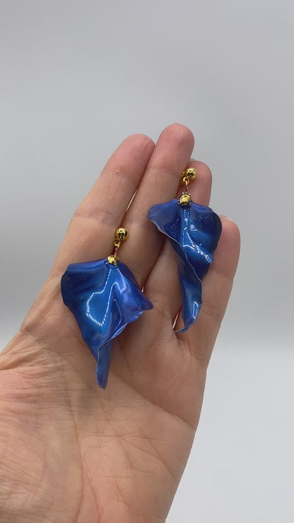 Hoja larga y ancha azul