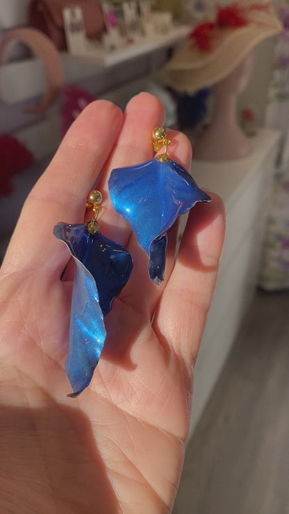 Hoja larga y ancha azul